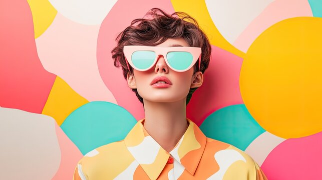 minimalist maximalism concept blending simplicity and eclectic elements showcased in portrait of person surrounded