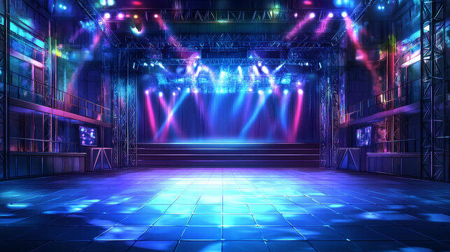 幻想的なナイトクラブステージの背景