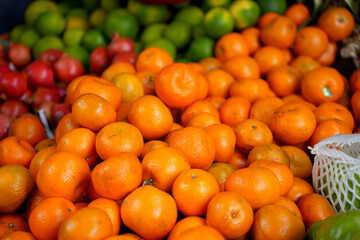 Orange fruits in a market