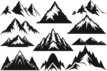 Obraz premium mountain silhouette white background artwork set