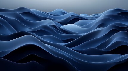 Obraz premium Abstract blue wavy textured digital landscape design