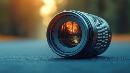 Sunset forest lens asphalt photography