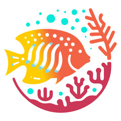 illustration of a fish and coral