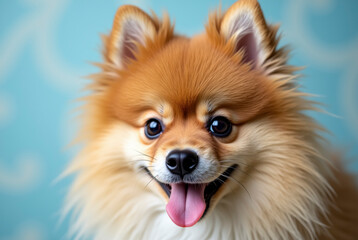 Fototapeta premium Portrait of a funny little home spitz.