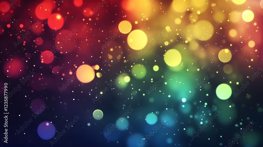 Poster mesmerizing bokeh lights explosion of colorful abstract glowing radiant glitter sparkle glow luminou