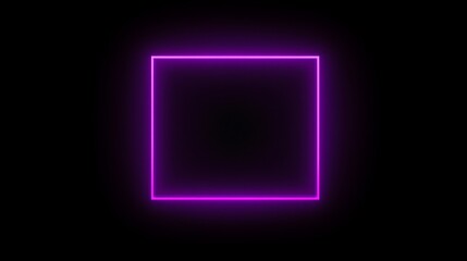 Fototapeta premium Minimalist Neon Square Floating on Dark Background in Perfect Harmony