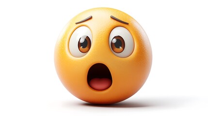 3D Surprised Emoji Isolated White Background