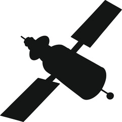 Black silhouette of Satellite solid navigation and communication