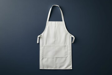 Clean white apron hangs against dark background