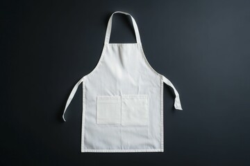 Clean white apron on dark background, simple elegance.