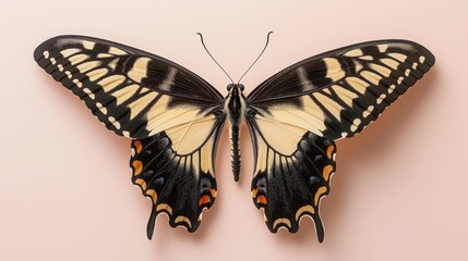 Pixelated Butterfly On Pink Background Detailed Close Up