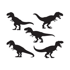silhouettes of dinosaur