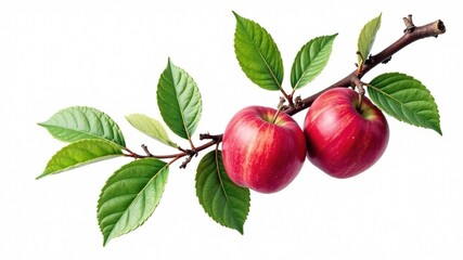 Apple Branch - Detailed Engraving Style
