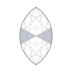 Bow tie effect in marquise cut diamond. Outline icon with editable stroke