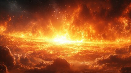 Fototapeta premium Epic sunrise over ocean waves coastal landscape digital serene atmosphere wide angle