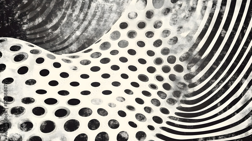 Poster mesmerizing monochrome patterns and curves with depth and contrast