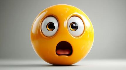 3D surprised emoticon, emotion, digital art, graphic design,  background