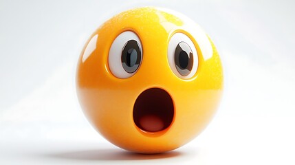 Fototapeta premium 3D surprised emoji, bright yellow, studio shot