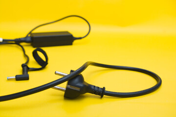 Power plug cable with blank background