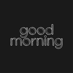 Good Morning Text Typography Vector Template Illustration Background with Inspirational Message, Cheerful Greeting, and Positive Energy to Start a Bright and Motivating New Day