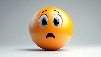 Fototapeta premium 3D surprised emoticon, studio shot, graphic element, possible use as social media content