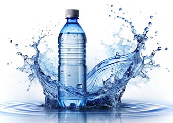 Crystal Clear Water Bottle with Splashing Water