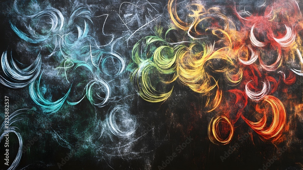 Poster mesmerizing swirling vortex of vibrant fiery flames in abstract fluid fractal art design with a dyna