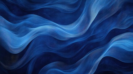 Obraz premium Serene Abstract Wave Patterns in Cool Blue Tones, Capturing the Fluidity and Movement of Water, Ideal for Backgrounds, Textures, and Artistic Designs