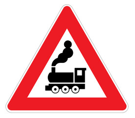 illustrator danger sign approaching train