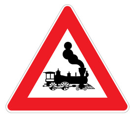 illustrator danger sign approaching train