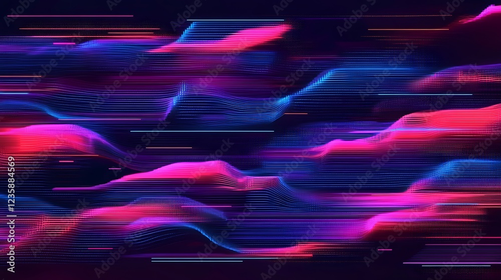Poster Abstract dynamic colorful lines pattern background
