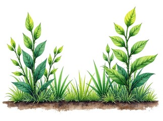 Fototapeta premium Hand-Drawn Planting Elements for Architectural Visuals