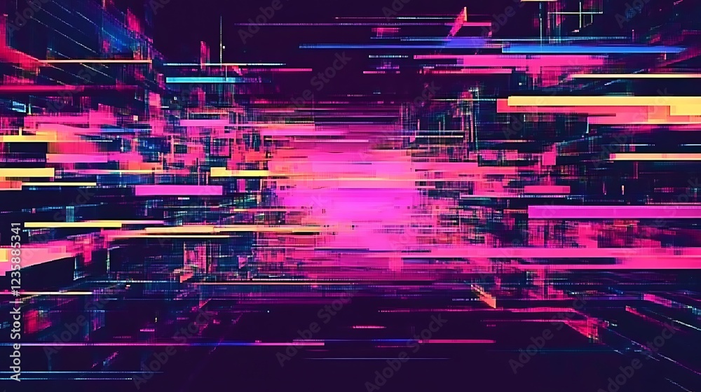 Poster abstract digital city, vibrant lines, futuristic perspective, background for technology concept, pos