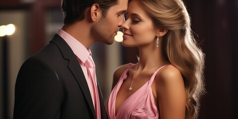 Naklejka premium young couple kissing