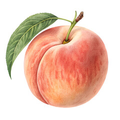 Peach isolated on white background