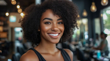 Gorgeous Black woman in a Salon