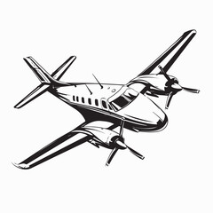 Turboprop transport aircraft image vector isolated on white background.