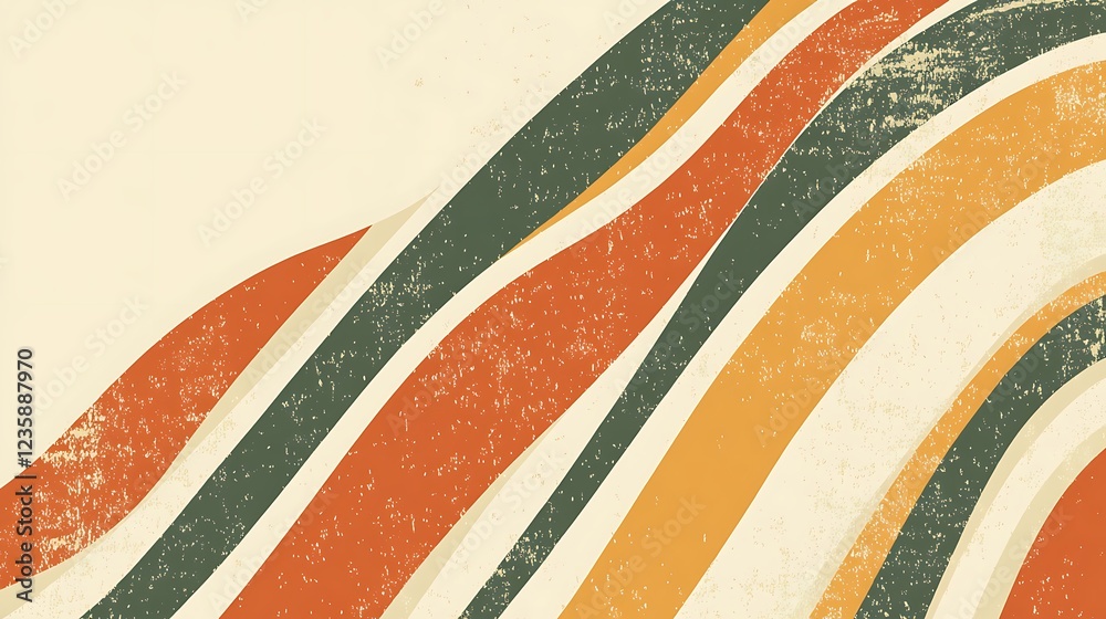 Poster Retro abstract background with wavy lines