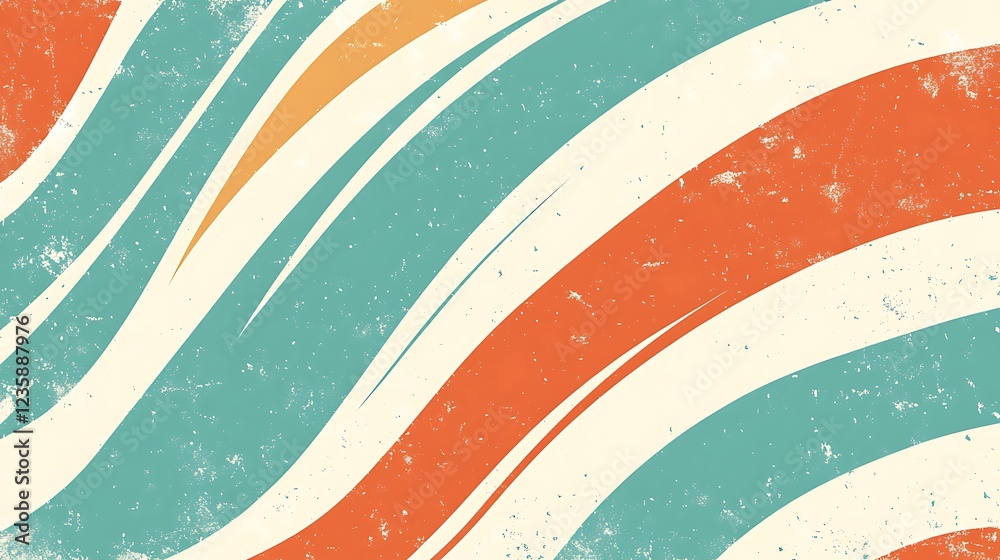 Aufkleber Retro abstract wavy background
