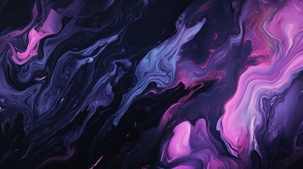 Fototapeta premium Abstract Purple and Black Swirling Paint Texture