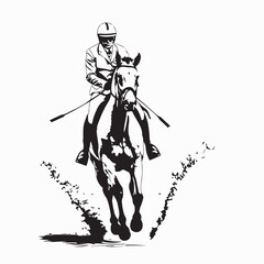 Equestrian Vector Images. Front View Equestrian Vector Images on white background.