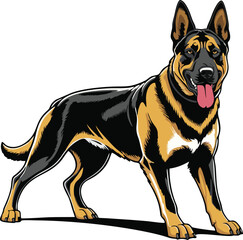 Belgian Malinois dog mascot logo design concept vector illustration white background