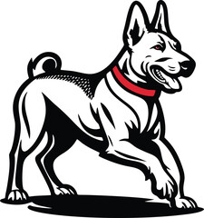 Belgian Malinois dog mascot logo design concept vector illustration white background