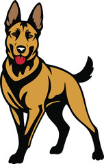 Belgian Malinois dog mascot logo design concept vector illustration white background