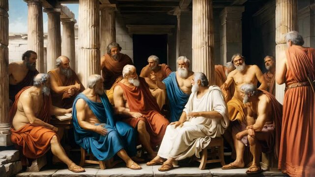 Ancient Greek philosophers discussing
