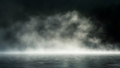 Fototapeta premium Dark Fog Rolling Over Still Water