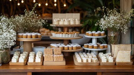 A caf counter displaying low-sugar desserts like energy balls and keto bars.