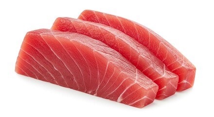 Fresh Raw Tuna Sashimi Three Thick Slices Ready to Eat Japanese Cuisine Seafood Sushi