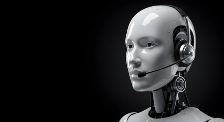 Futuristic Robot as Automated Customer Service AI Representative