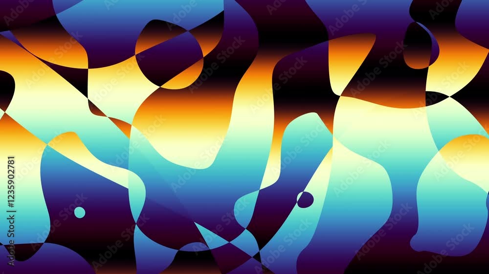 Leinwandbilder Abstract Colorful Shapes. Loop psychedelic abstract background